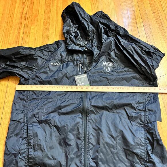 Eddie Bauer Packable Wind Jacket Mens XXL Windbreaker Full Zip Black Coat - Picture 7 of 9
